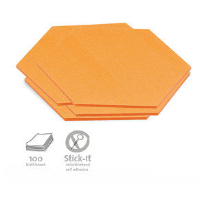 100 Stick-It Cards, hexagonal, orange